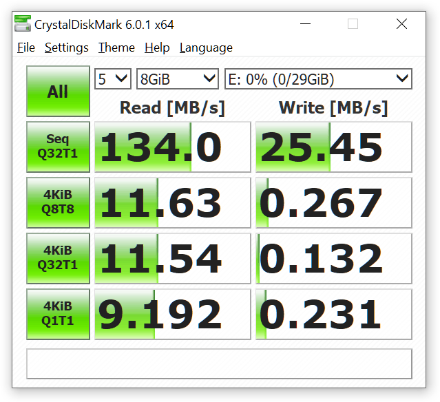 Kingston DataTraveler micro 3.1 16GB/32GB CrystalDiskMark speed